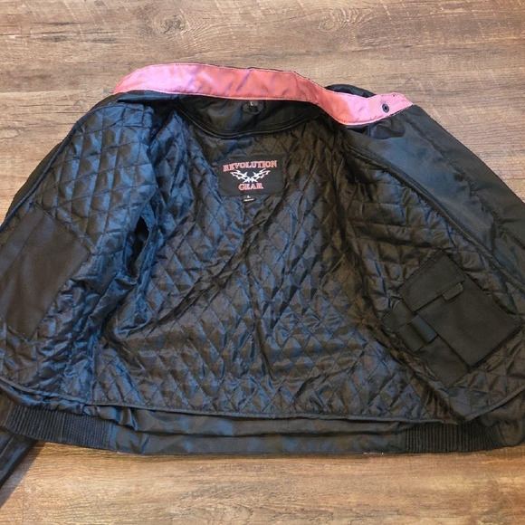 Revolution Gear Black and Pink Motorcycle Jacket Women's Size Large - Picture 13 of 13